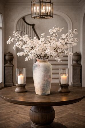 Велика керамічна ваза ручної роботи, 28 см, мінімалістична ваза в стилі ф armhouse для декору дому, вітальні, полиці, входу, весілля, декору столу, сірого кольору