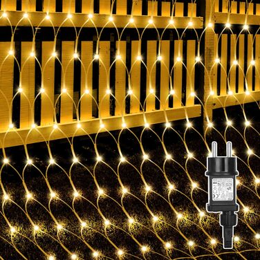 Льорочка з LED-підсвічуванням Withosent для ялинки, 400 LED, IP44, функція пам'яті, вологостійка, 8 режимів, тепле біле світло (3.5м)