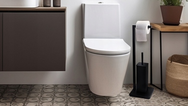 Тримач для туалетного паперу з підставкою для йоржика, чорний лофт, YOKA