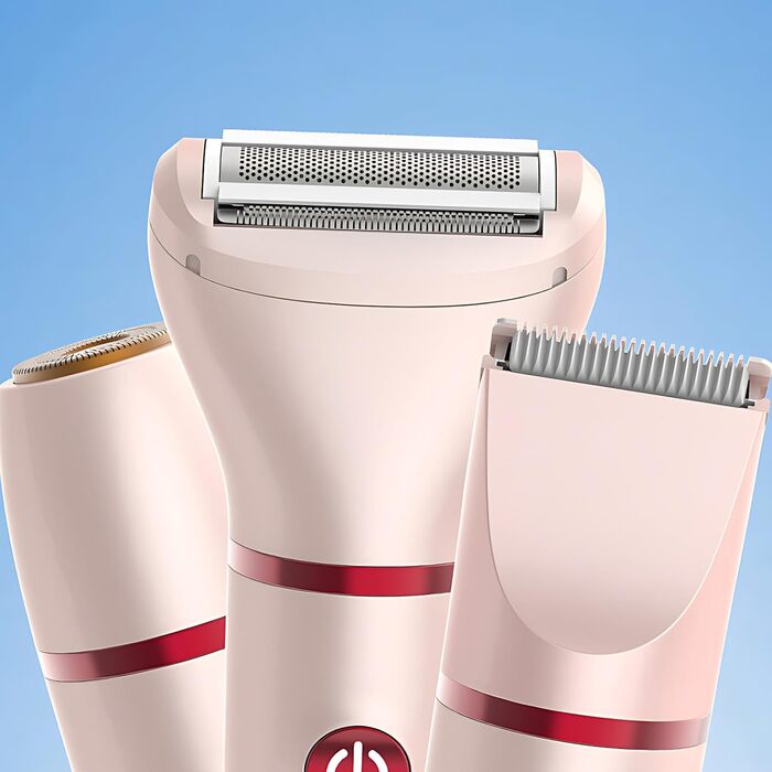 Електричний жіночий триммер 3-в-1 для тіла, бікіні, ніг, рук, під пазухи, водонепроникний, LCD-дисплей, рожевий