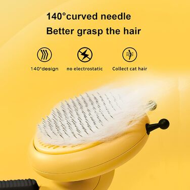 Бурштянна щітка для собак та котів: видаляє підшерсток, розплутує шерсть, масажує