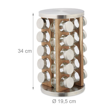 Relaxdays Spice Carousel with 20 Jars