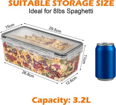 Набір контейнерів для зберігання Withosent 24 шт. з кришкою, пластикові, для борошна, мюслі, кукурудзяних пластівців, з етикетками та ложкою (2L 1.6L 0.8L)