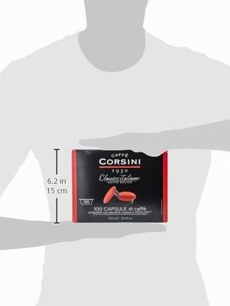 Кава в капсулах Caffè Corsini Classico Italiano, сумісні з Lavazza a Modo Mio, 100 шт по 7.5 г