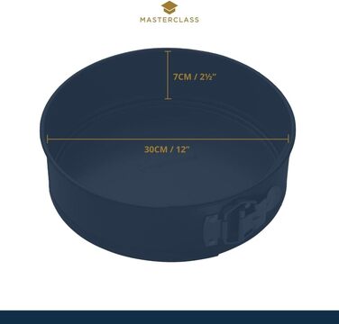 Форма для випікання MasterClass Crusty Bake, глибока антипригарна кругла форма зі знімним дном, Ø 30 см, 7 см, вуглецева сталь, сіра