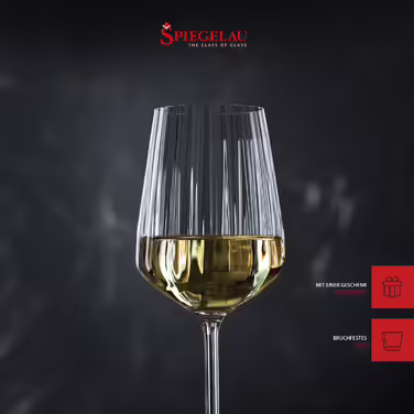 Spiegelau White Wine Glasses, Set of 4, 440 ml, LifeStyle, 4450172, Crystal Glass Wine Glass, Dishwasher-Safe, Clear