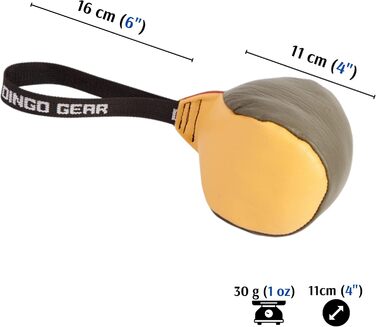М'яч для собак Dingo Gear з ручкою зі справжньої шкіри для тренування укусу, 8 см, набір 2 шт, багато кольорів