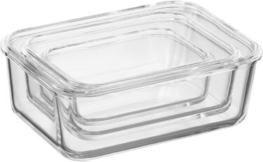 Набір контейнерів для зберігання Silit Storio (3 шт.), скляні з кришкою, герметичні, придатні для миття в посудомийній машині, для мікрохвильової печі та духовки (без кришки)