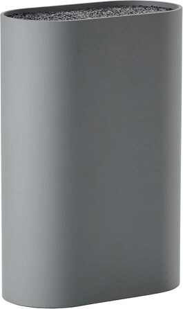 Zone Denmark Singles Knife Block without Knife, Knife Block, Knife Holder, Knife Stand, Storage for all Knives, 17 x 9 cm, Height 24 cm, Cool Grey (Grey)