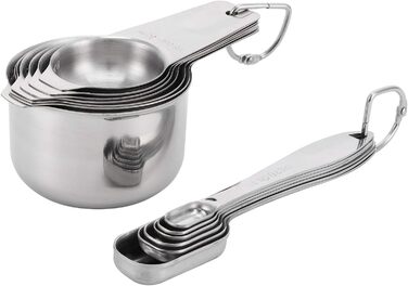 Germerse Measuring Cups Baking Tools High Hardness Stainless Steel Kitchen Baking Accessories 13 Piece/Set Kitchen Utensils Restaurant for Home Kitchen
