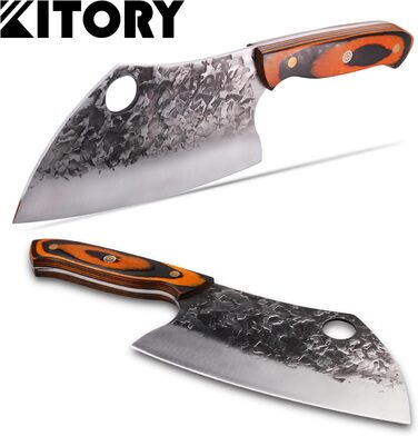 Турецьке м'ясницьке ніж Kitory 18 см: для м'яса та кісток, з ергономічною ручкою Pakkawood, модель HS09DE