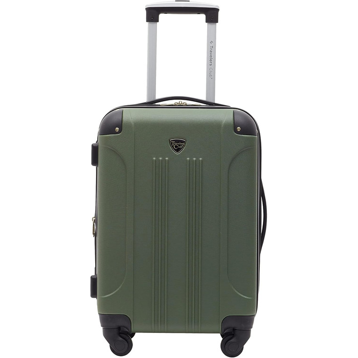 Чемодан валіза Travelers Club Chicago Hardside розширюваний спінер 20' Carry-On, колір Thyme Green