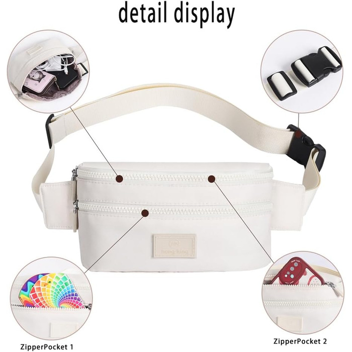 Поясна сумка на пояс для жінок та чоловіків, спортивна, водонепроникна, велика, для телефону, на бігу, бежева