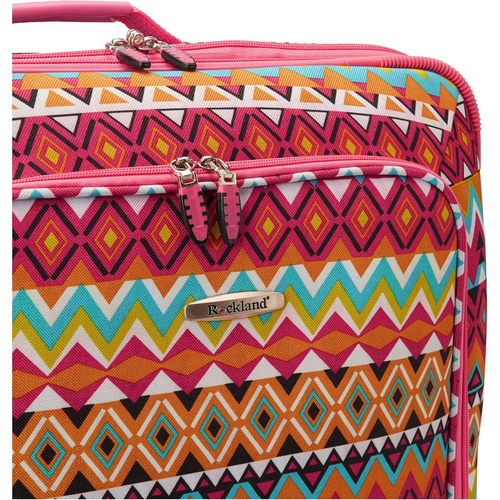 Набір валіз Rockland Escape Softside, 4 шт. (14/19/24/28 дюймів), племінний стиль