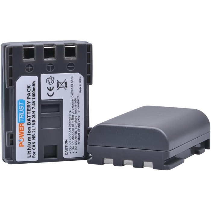 Акумулятор NB-2L 1400mAh з LED-подвійним зарядним пристроєм для Canon EOS 350D, 400D та PowerShot G7, G9, S30, S40, S45, S50, S60, S70, S80