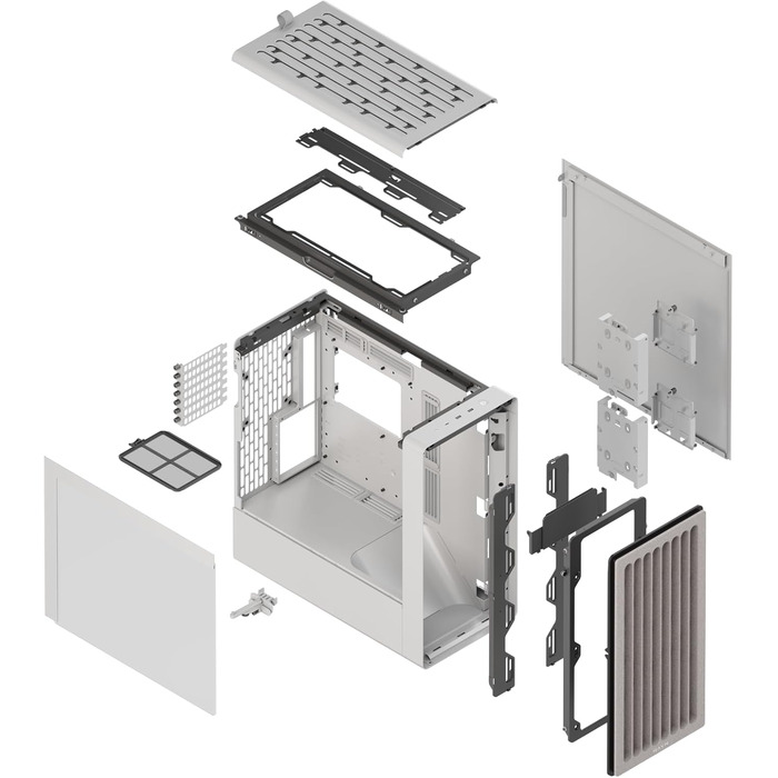 Корпус ПК HAVN Midi-Tower з 3 вентиляторами, Top Airflow, Tempered Glass (білий)