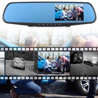 Автомобільний відеореєстратор Retoo Full HD з камерою заднього виду, нічним баченням, монітором 4.3