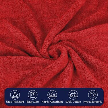 Набір рушників Elegant Comfort Premium Cotton з турецької бавовни, 6 предметів (2 банні, 2 для рук, 2 маленькі), червоний