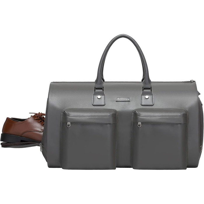 Modoker Convertible Garment Bag, Carry-on Luggage for Travel, Waterproof Garment Bag, Gifts for Men, Women, Business – 2-in-1 Hanging Suit, Duffel Bag, (A-gray)
