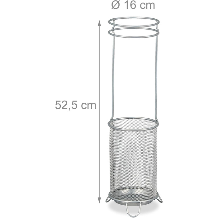Стійка для парасоль під Relaxdays, металева, діаметр 52,5 x 16 см, сучасний дизайн, срібна