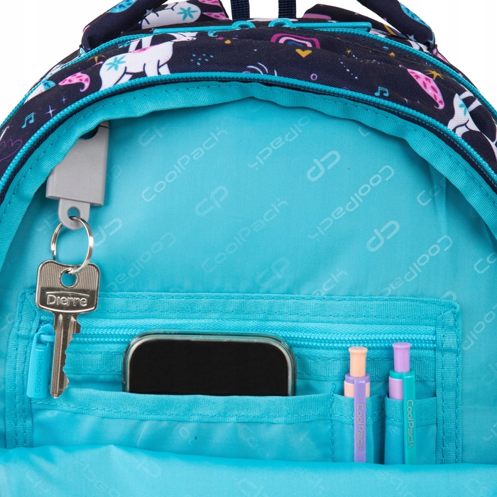 Багатовідсіковий шкільний рюкзак CoolPack, синій багатокольоровий, 21 л