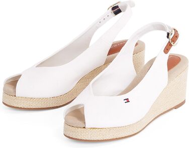 Сліпони Tommy Hilfiger Flag Mid Wedge Espad SLIN - білі еспадрильї на танкетці 38 EU