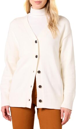 Кардиган-пуловер Aazon Essentials з V-подібним вирізом та вільним кроєм (XXL, кремовий)