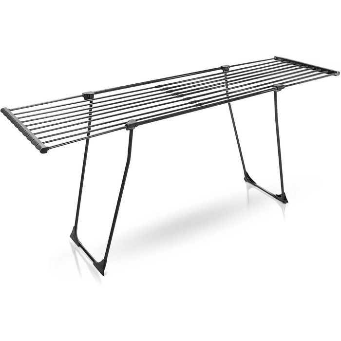 BigDean Telescopic Bed Sheet Drying Rack Black with Wheels - Without Obstructive Crossbar - Black Edition 20m Extendable - Winged Clothes Dryer Clothes Dryer