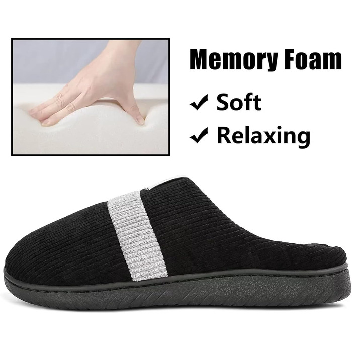 Тапочки зимові плюшеві для дому, чорні, розмір 36-51 (EU 44/45)