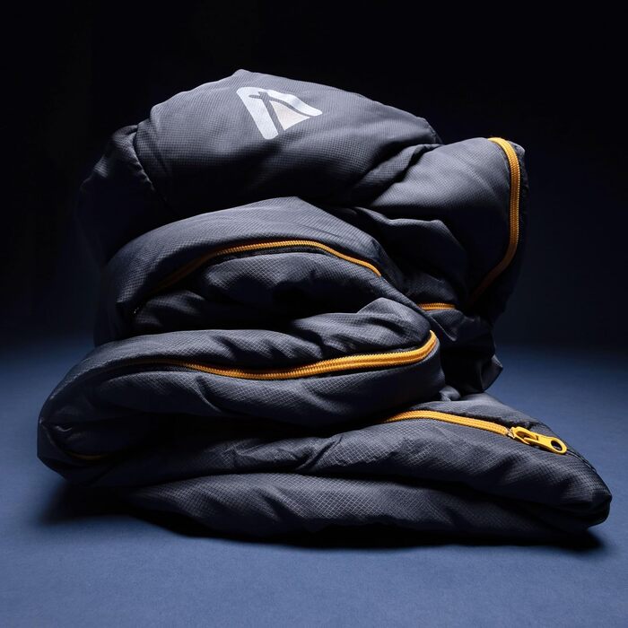 Спальний мішок Tambu Mumienschlafsack 80x210см - компактний - літо, осінь та зима. Теплий спальний мішок для кемпінгу, подорожей та фестивалів. PFC-free (Синьо-осінній)