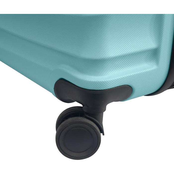 Набір валіз DMS® 7 предметів: 3 валізи (M/L/XL) з ABS-пластику, 360° колеса, кодовий замок + 4 мішечки для одягу – легкий, міцний, розширюваний, для подорожей та бізнесу (Турквіс)