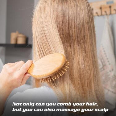 Набір дерев'яних гребінців з бамбука (3 шт.) - для чоловіків, жінок та дітей, для густого та тонкого волосся