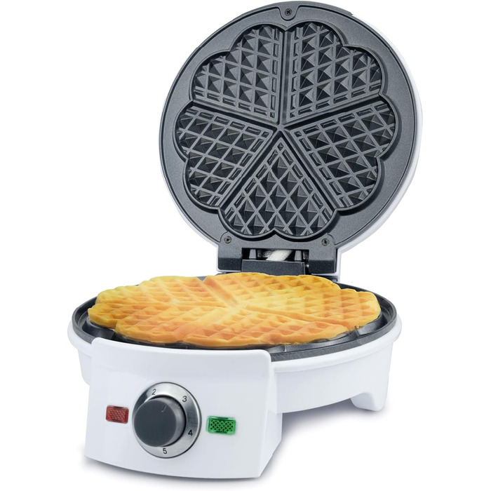 Вафельниця Korona Party 41007 Standard | Вафлі для вечірок | 1000 Вт, діаметр 18 см | Автоматичне регулювання температури, червона