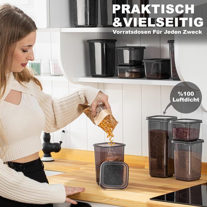 Контейнери для зберігання Meleni з кришкою, набір 12 шт., для кухні, зберігання та організації, BPA Free