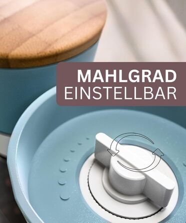 Мельниця для солі та перцю Hannah's Homebrand з керамічним механізмом - міцна для крупної солі (аквамарин, 2 шт.)