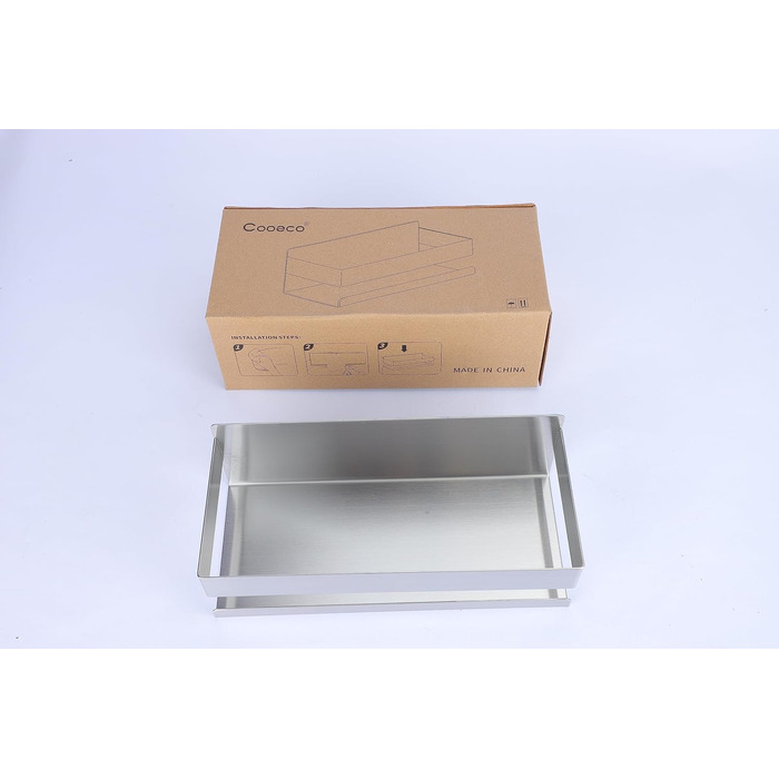 Cooeco Shower Shelf - No Drilling Required, Adhesive Shower Caddy Bathroom Shelf in Stainless Steel, Space-Saving Shower Shelf for Shampoo and Shower Gel and Kitchen Shelf No Drilling Adhesive Basket