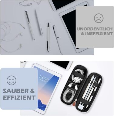 Чохол для Apple Pencil та інших стилусів, преміум шкіра, сірий, з відділенням для кабелю USB