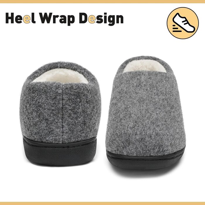 Тапочки халатні Mishansha зимові, теплий memory foam, підошва з твердим протектором, розмір 36-47, білий (сірий, 40/41 EU)