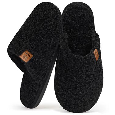 Тапочки зимові для дому та вулиці з меморі-піною, чорні (36.5/38 EU)