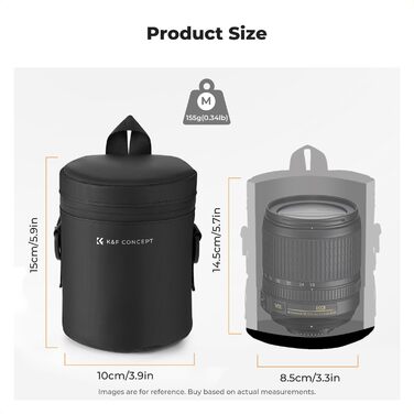 Сумка для об'єктива K&F Concept, водонепроникна, захисна, для DSLR/SLR, до 8x14 см