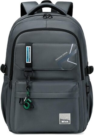 Шкільний рюкзак для підлітків та дітей: рюкзак для школи, 8-14 років, великий, для початкової та середньої школи (темно-сірий)