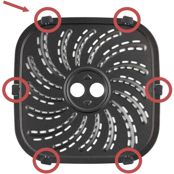 Russell Hobbs Rubber Feet for Grill Plate [6 Pack] compatible with SatisFry Hot Air Fryer 8l 27170-56 and 4l 27160-56 (Spare Part, Accessory) Airfryer N700685, Black Replacement Part: Rubber feet for grill plate