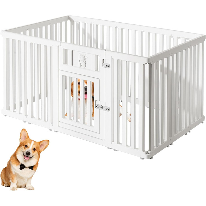 Клітка-вигул для собак та тварин, 156x96x75 см, біла (CEIEVER)