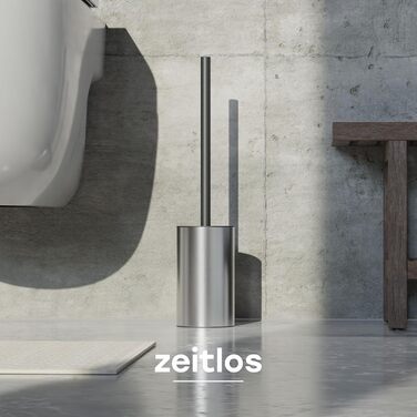 Торцева щітка для унітазу SAVEGA з нержавіючої сталі та захистом від бризок - сучасний дизайн, сріблястий колір