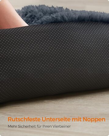 Ліжко для собак Feandrea FluffyHug, м'яка плюшева, 80x75x16 см, сірий Ombré, для собак малого та середнього розміру