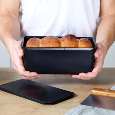 Форма для випікання хліба BREADLYST з кришкою, преміум, висока, з вуглецевої сталі з антипригарним покриттям, для тостового хліба, термостійка до 260°C, 23x11x10 см