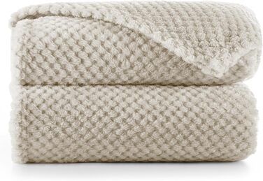 Плед DecoKing 70x150 см, кавовий, мікрофібра, теплий та м'який, скандинавський стиль