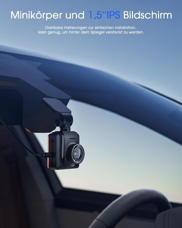 Відеореєстратор Auto WiFi 2K Mini з GPS, IPS-дисплеєм, нічним баченням та G-сенсором