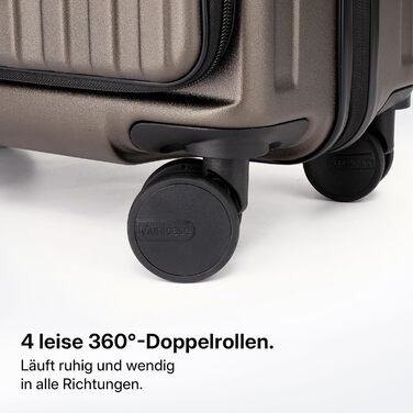 Валіза розширювана, жорсткий корпус, верхня панель відкривається, компресійний ремінь, додатковий простір | Міцний, еластичний, стійкий до подряпин, легкий (L-65см, Кофе)