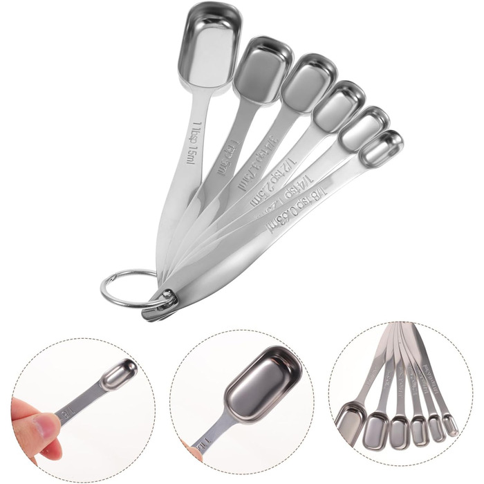3-Piece Spoon Set Espresso Tools Ingredients Measuring Spoons Coffee Tools Liquid Measuring Cup Stainless Steel Measuring Cup Tablespoon Measuring Spoons Professional Tools Stainless Steel
